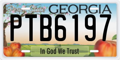 GA license plate PTB6197