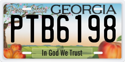 GA license plate PTB6198