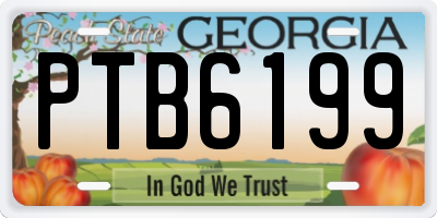 GA license plate PTB6199
