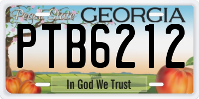 GA license plate PTB6212