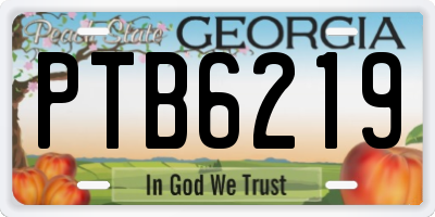 GA license plate PTB6219