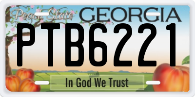 GA license plate PTB6221