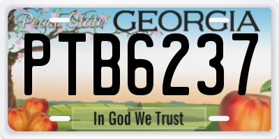 GA license plate PTB6237