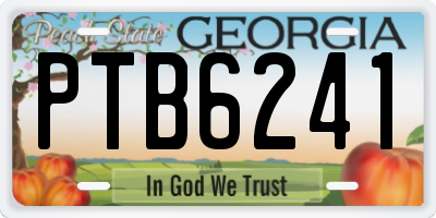 GA license plate PTB6241