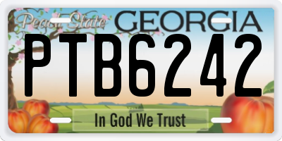 GA license plate PTB6242