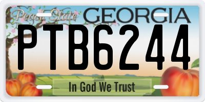 GA license plate PTB6244