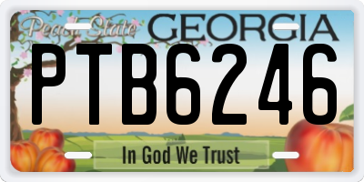 GA license plate PTB6246