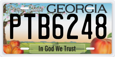 GA license plate PTB6248