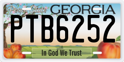 GA license plate PTB6252