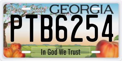 GA license plate PTB6254