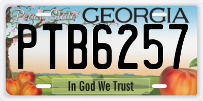 GA license plate PTB6257
