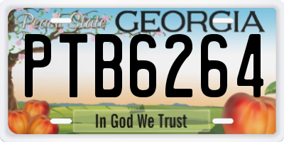 GA license plate PTB6264