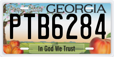 GA license plate PTB6284