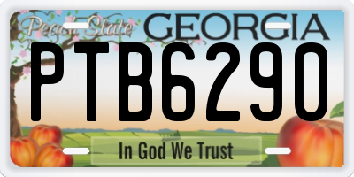 GA license plate PTB6290