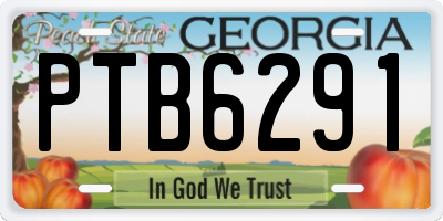 GA license plate PTB6291