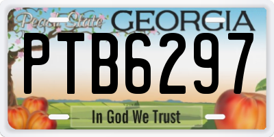 GA license plate PTB6297