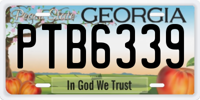 GA license plate PTB6339