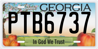 GA license plate PTB6737
