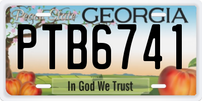 GA license plate PTB6741