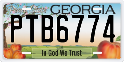 GA license plate PTB6774