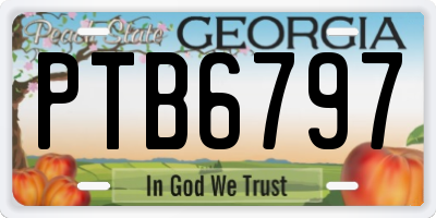 GA license plate PTB6797