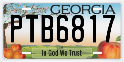 GA license plate PTB6817