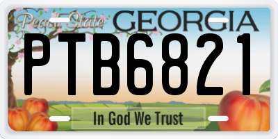 GA license plate PTB6821