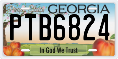 GA license plate PTB6824