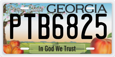 GA license plate PTB6825