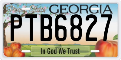 GA license plate PTB6827