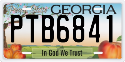 GA license plate PTB6841