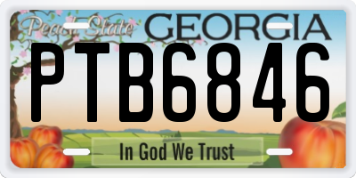 GA license plate PTB6846
