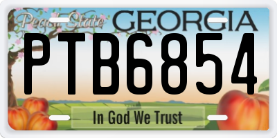 GA license plate PTB6854