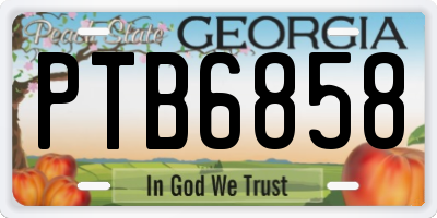 GA license plate PTB6858