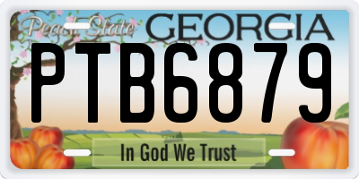 GA license plate PTB6879