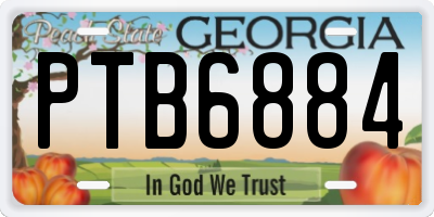 GA license plate PTB6884