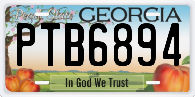 GA license plate PTB6894