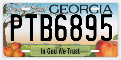 GA license plate PTB6895
