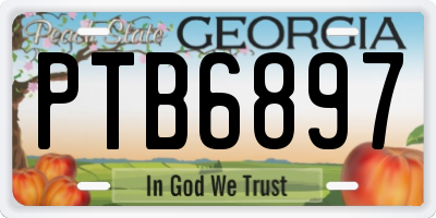 GA license plate PTB6897