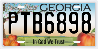 GA license plate PTB6898