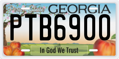 GA license plate PTB6900