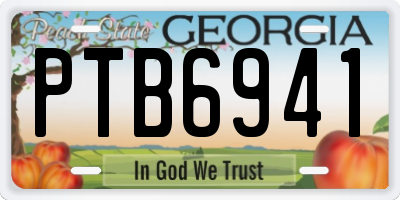 GA license plate PTB6941