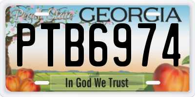 GA license plate PTB6974