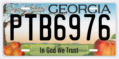 GA license plate PTB6976