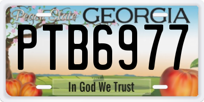 GA license plate PTB6977