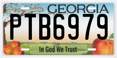 GA license plate PTB6979