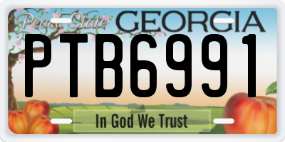 GA license plate PTB6991