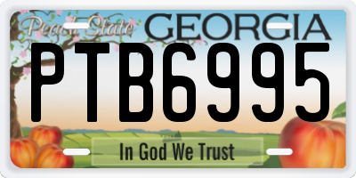 GA license plate PTB6995