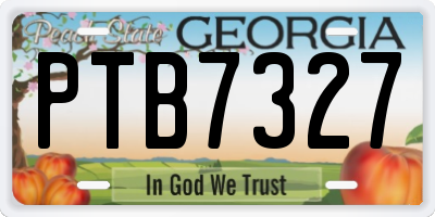 GA license plate PTB7327