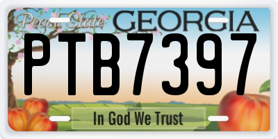 GA license plate PTB7397